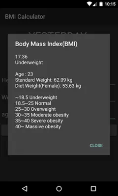 BMI Calculator android App screenshot 0