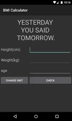 BMI Calculator android App screenshot 1